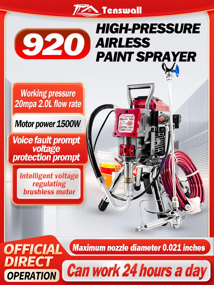 

Машина для безвоздушного распыления под высоким давлением 920, мощность 1500 Вт, расход 2,0 л, портативная и легкая, используется для окраски внутренних и наружных стен домов