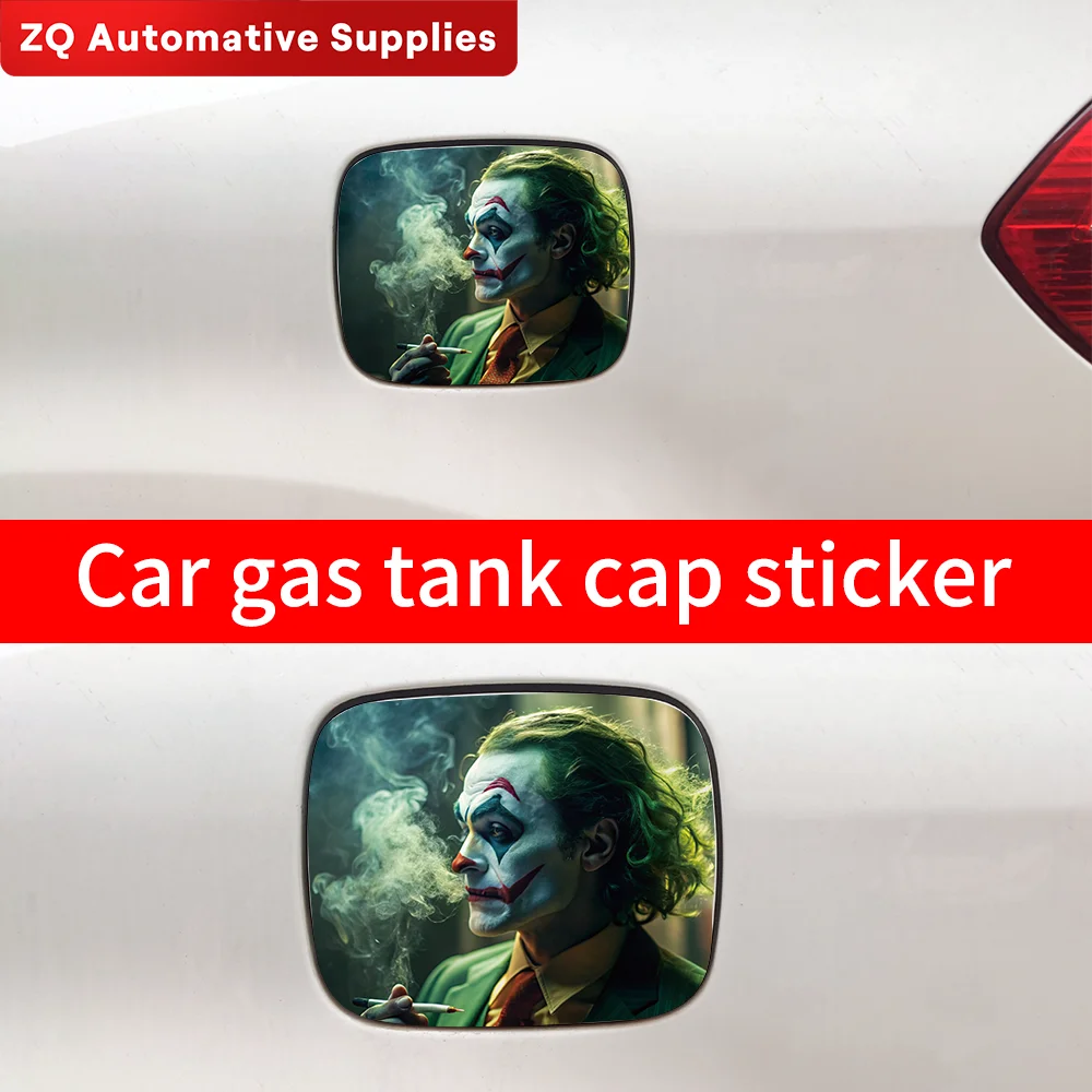 Pegatina divertida del Joker para tanque de combustible de coche, calcomanía impermeable, protector solar, medidor de combustible, pegatinas vacías, accesorios de vinilo de estilo de coche