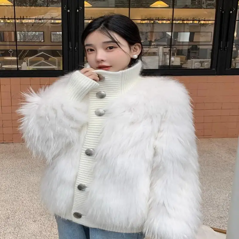 

High Neck Sweater Cardigan Woman clothes winter 2025 cozy tops women's clothes Knitwear Cardigan Sweater Coat korean popular