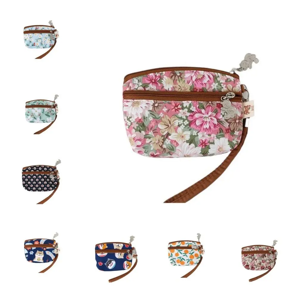 

Multifuctional Elderly Floral Coin Purse Retro Cotton Small Makeup Lipstick Bag Card Holder Korean Style Small Item Bag Outdoor