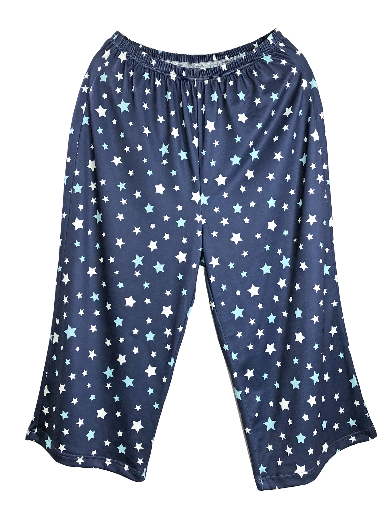 Women Pajama Set Casual Allover Star Print Cozy Short Sleeve Round Neck Top Capri Pants Summer Garment Women\'s Sleepwear