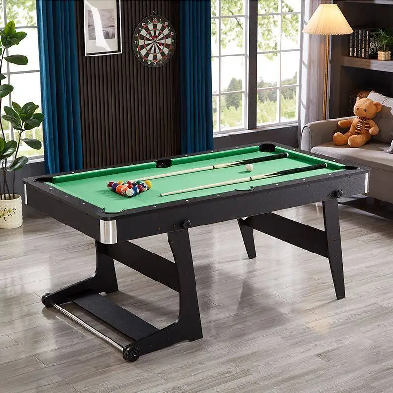 Folding wheeled pool table family billiard multi-function tennis  small American table indoor entertainment equipment