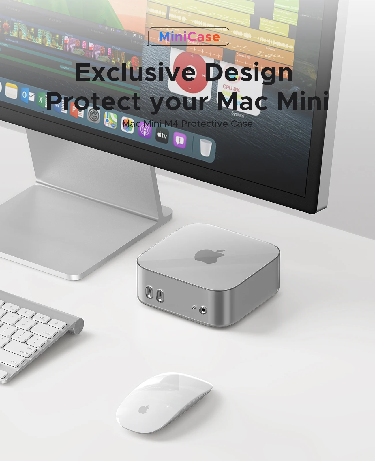 ORICO Mini Case for Mac Mini M4/M4 pro Wear-Resistant Water-Resistant Silicone Cover Easy Installation Durable Protection