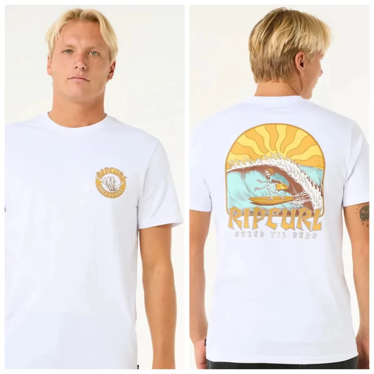 

New Ripcurl Letter Print Men's T-shirt Short-sleeved Summer Outdoor Sports Surfing Short-sleeved Fitness Short-sleeved T-shirt
