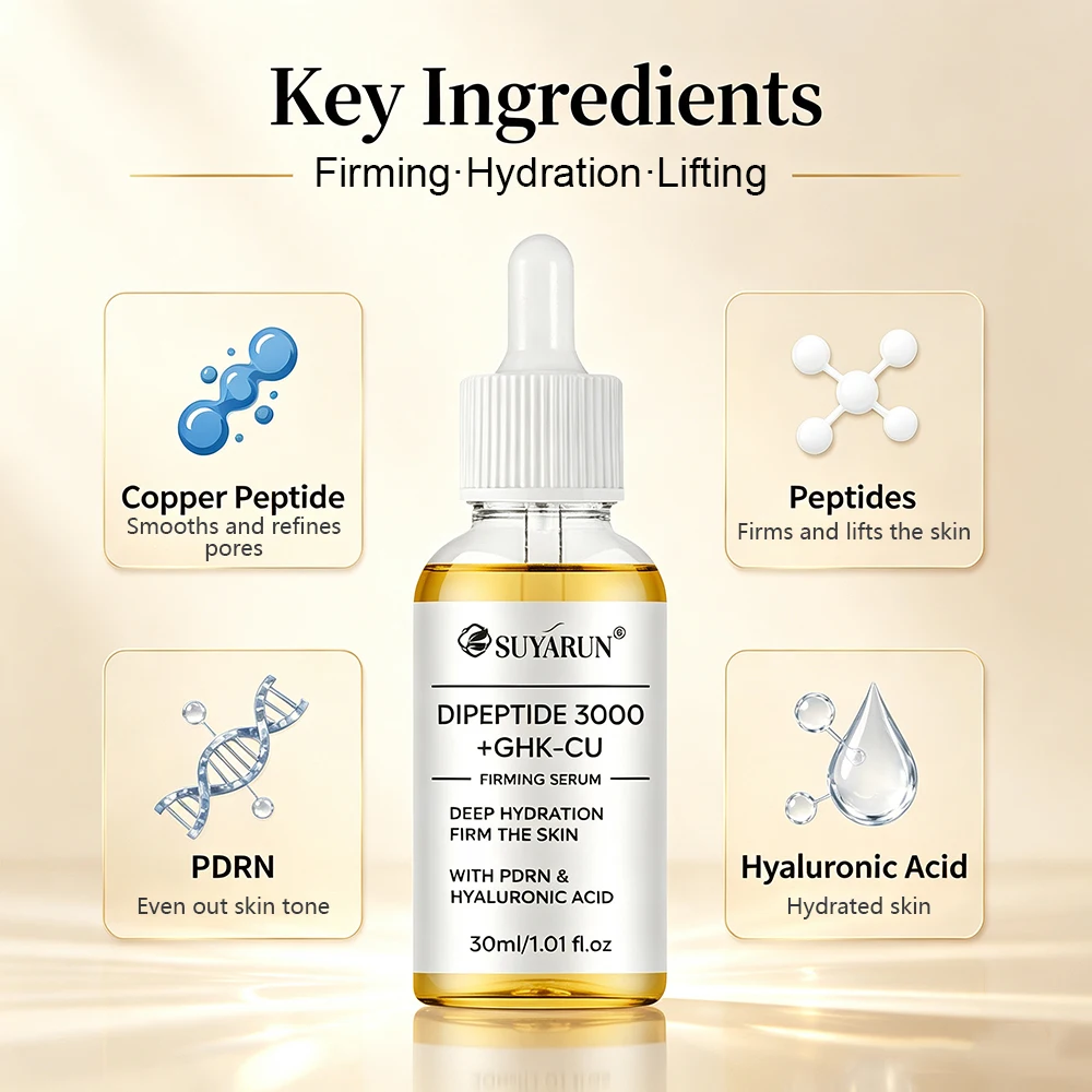 SUYARUN  Copper Peptide Face Serum Deep Firming Lift Hydrating Anti-Aging Wrinkle Repair Moisturizing Skincare Essence.