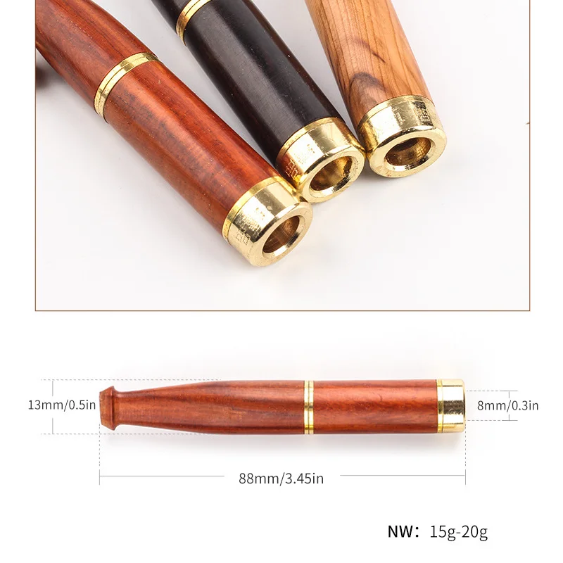 Classic Sandalwood Washable Dual Filter Circulating Solid Wood Cigarette Holder Smoking Tobacco pipe Cigarette Pipes Gifts