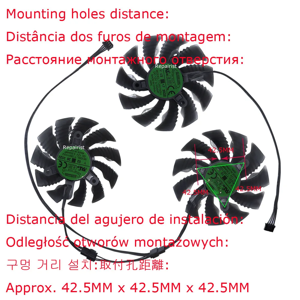 3 pz/set, 87MM T129215SU 82MM T128015SU, ventola della scheda grafica, per GIGABYTE RTX 3090 3070Ti 3080 3080Ti GAMING OC, raffreddamento delle