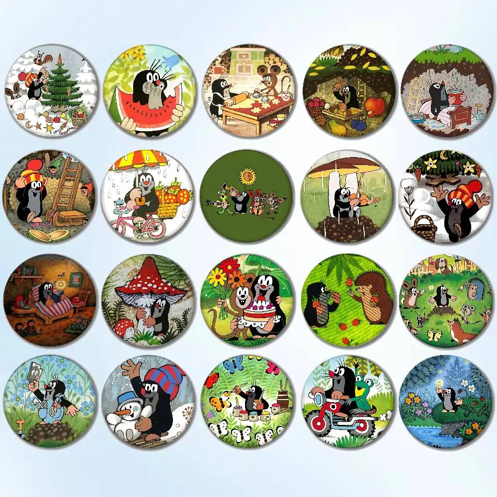 Die L-Little M-Mole Schöne Abzeichen Runde Brosche Niedliche Cartoon Idol Cosplay Abzeichen DIY Rucksack Kleidung Schmuck Pins