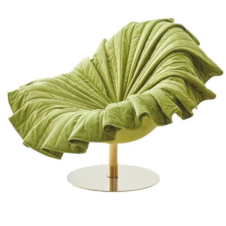 

Simple and light luxury fiberglass petal chair, lotus shape rotation, hotel model house villa art chair