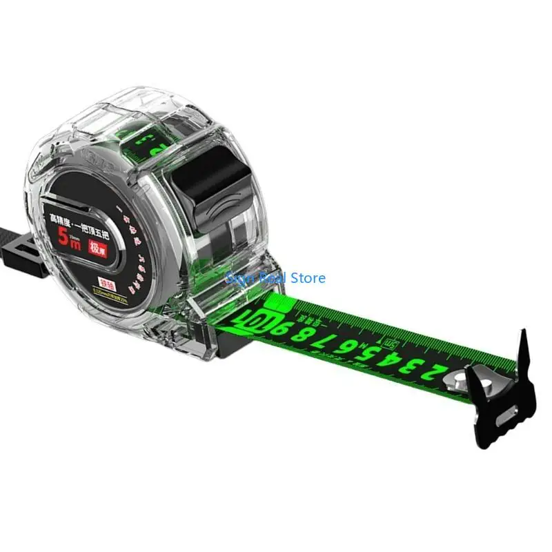

5Meter Fluorescent Tape Measure Precisions Thickened Double-Side Scale Waterproof Measuring Tool 16.4Ft 41XB