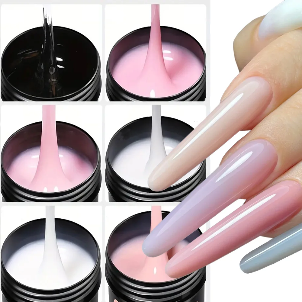 6colors Poly Nail Extension Gel 150g/bottle Professional Builder Nail Gel Clear/White/Pink/Nude UV/LED Soak Off Phototherapy Gel