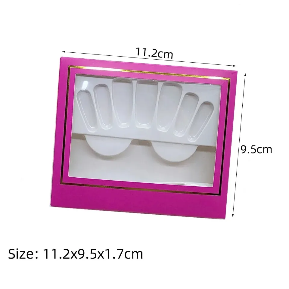 Empty Nail And Lash Packaging Box Wholesale 10/20/30 Pieces Light Pink Blue Rose Red Press On Nails And Lashes Package Boxes