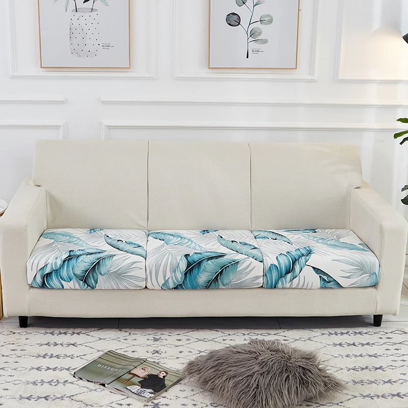 Printing Sofa Seat Cushion Cover for Furniture Elastic Protector Covers Pets Washable Removable Livingroom Sofas Cushion Case
