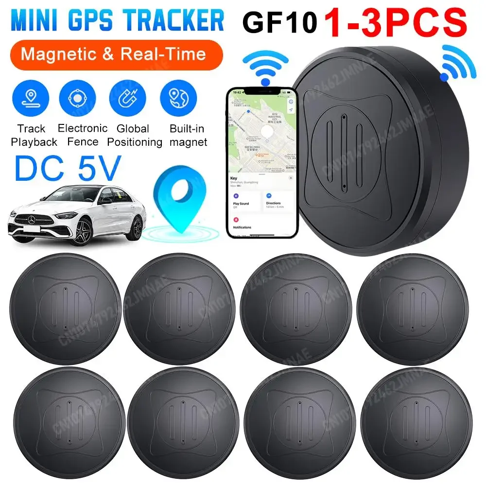 1-10PCS GF10 Mini GPS Tracker Magnetic Anti-Lost Device Pet Child Elder Tracker Smart Finder Keys Wallet Location Positioning