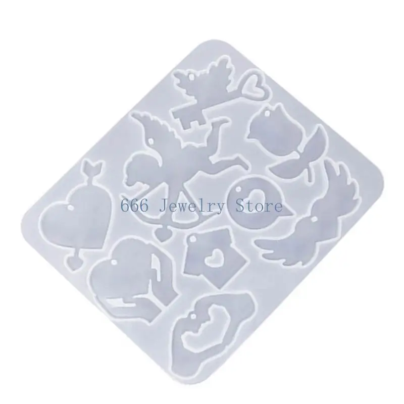 F2TD Versatile Resin Casting Mold Earrings Pendant Mold Valentine's Day Epoxy Molds