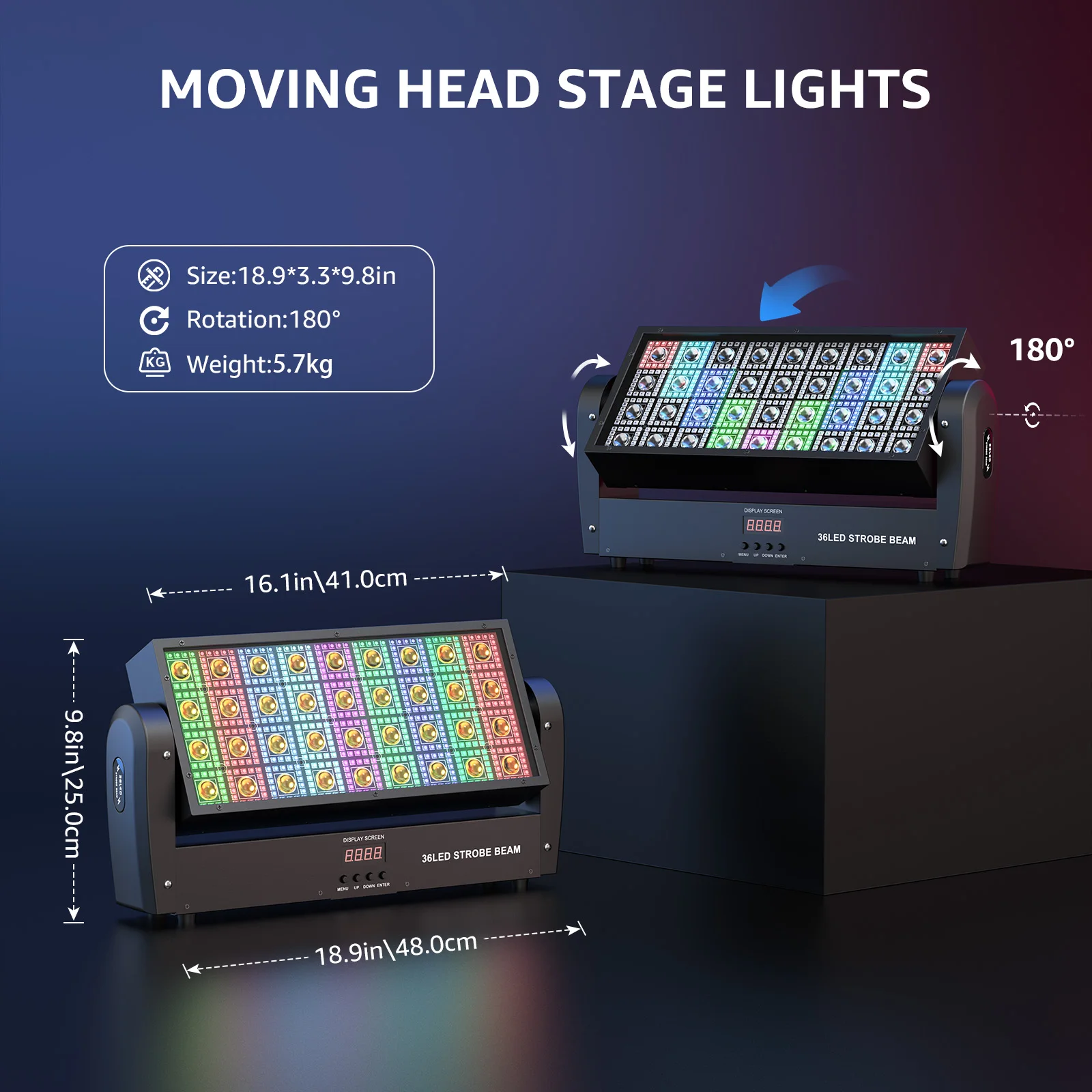 U'king balançando feixe quadrado luzes estroboscópicas de palco com 36 peças de luz branca quente e 648 peças 5050rgb iluminação de efeito de cortina para festa