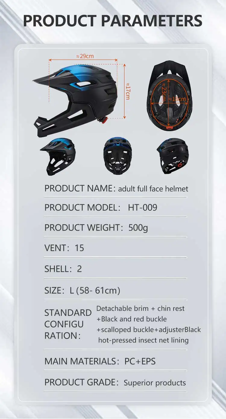 Eastinear's neuer Fahrrad-Mountainbike-Helm für Erwachsene, volles Gesicht, abnehmbarer einteiliger Motorrad-Schutzhelm, Kopfschutz – Detail 2