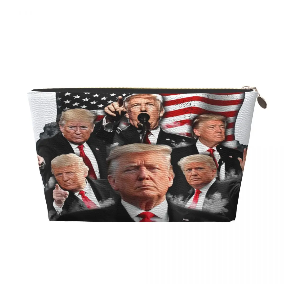 Custom Travel Never Surrender Trump Toiletry Bag Cute Cosmetic Makeup Organizer Women Beauty Storage Dopp Kit Box