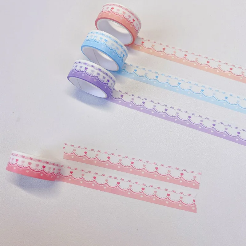 1 pz in pizzo caldo e nastro di carta carino Girly Heart Tape Kawaii materiale Collage di cancelleria nastri per mascheratura fai da te Scrapbooking