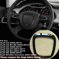 1Pcs For Audi A4 B6 B7 B8 A6 C6 A5 Q7 Q5 A3 8P S3 ABS Auto Steering Wheel Center Panel Logo Frame Decorative circle