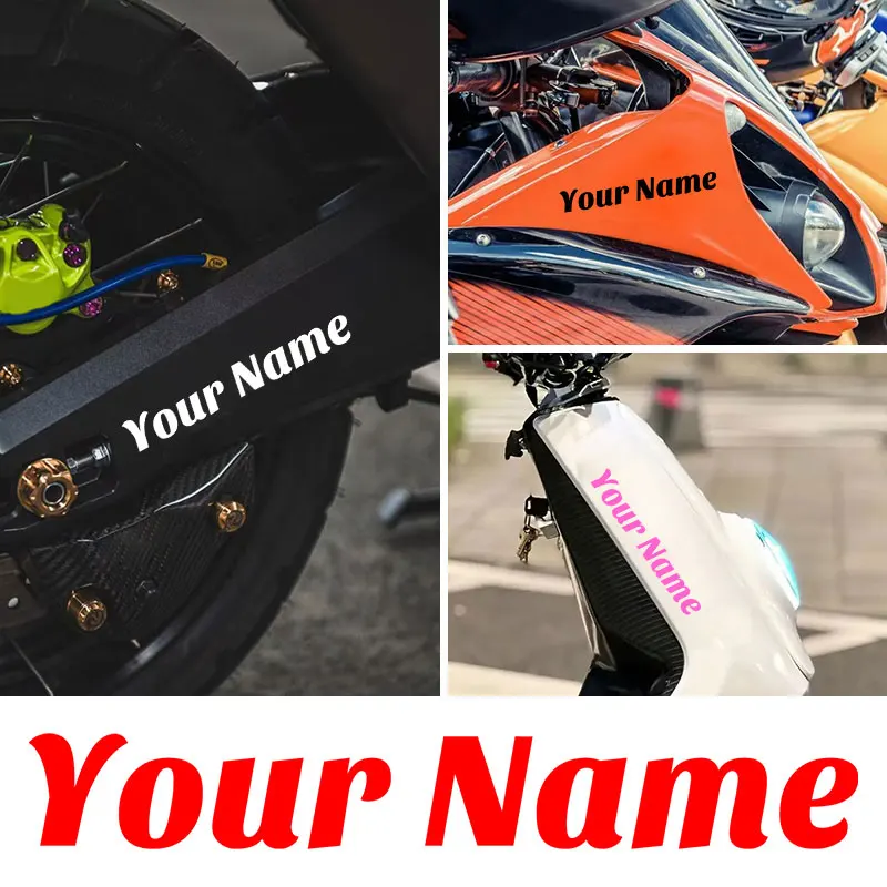 1 قطعة High3CM مخصص فقط النص دراجة نارية ملصقات لوحات جانبية خوذة سكوتر خزان الوقود ذاتية اللصق DIY بها بنفسك شارات الفينيل مقاوم للماء