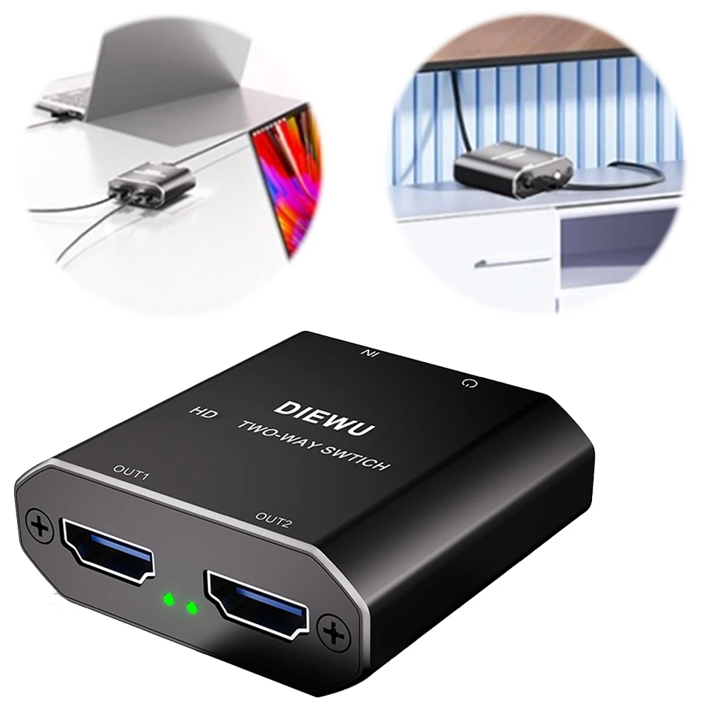 

4K 60 Гц HDMI-совместимый коммутатор 2 порта двунаправленный разветвитель 1080P 120 Гц для портативного ПК для монитора ТВ-проектора
