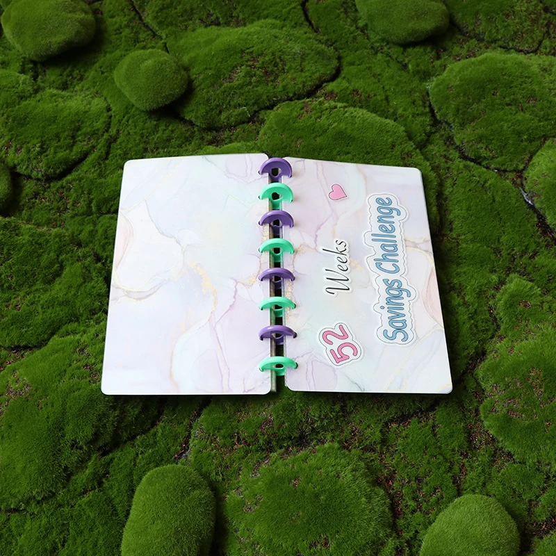 52 Week Savings Challenge Binder Reusable Cash Envelope Storage Box Fund Planning Savings Book Portable Budget Storage Booklet