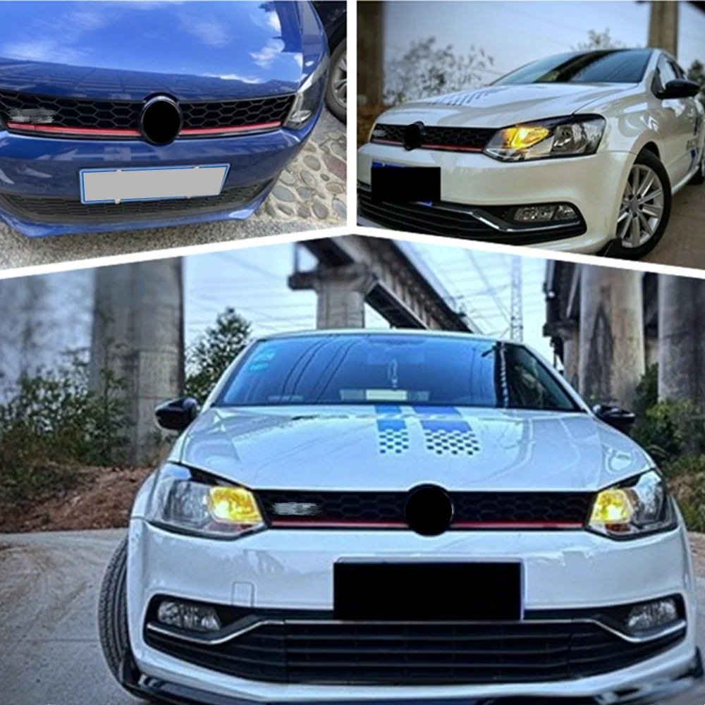 GTI Style Car Front Bumper Radiator Grille Honeycomb Mesh Racing Grills For Volkswagen VW Polo 2014 2015 2016 2017 2018