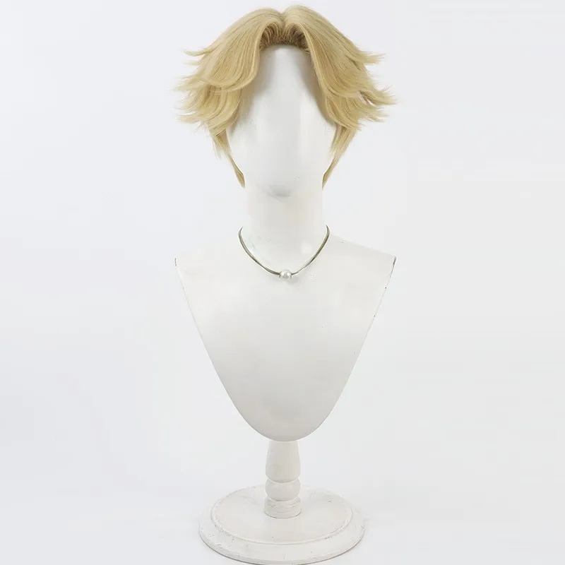 Cabelo sintético Norton Campbell Cosplay Perucas Jogo Identidade V Norton Campbell 30cm Peruca Curta Loira Escura Resistente ao Calor