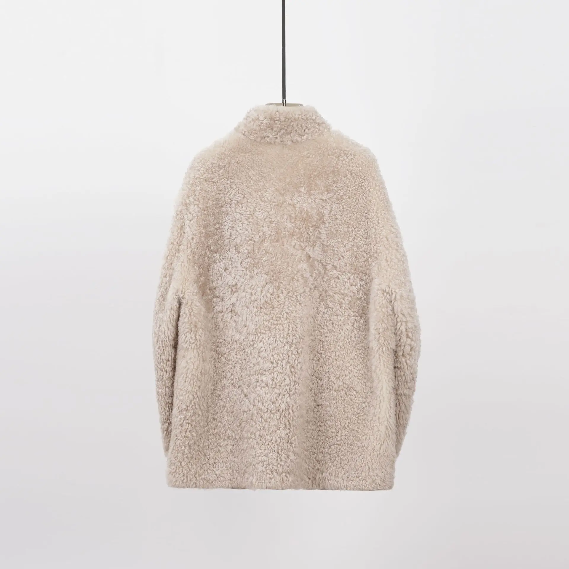 Manteau réversible de construction sans couture fabriqué à la main en cuir d'agneau de qualité supérieure pour l'hiver