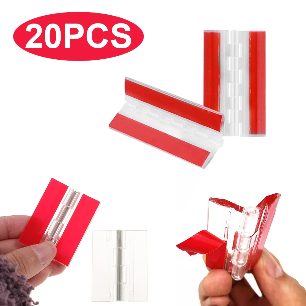 10/20Pcs Folding Hinges Acrylic Transparent Hinges Self adhesive Hinge Plastic Hinges Boxes Clear Adhesive Hinges Foldable Hinge