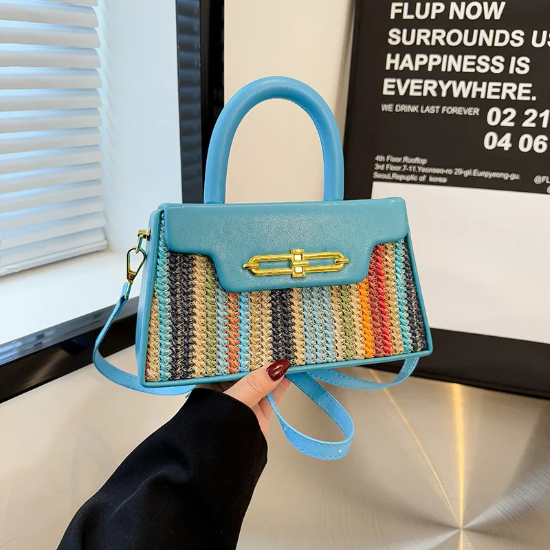 

‌2025 Woven Box Bag - Luxury Straw Shoulder Purse, Trendy Bohemian Crossbody Handbag for Women‌
