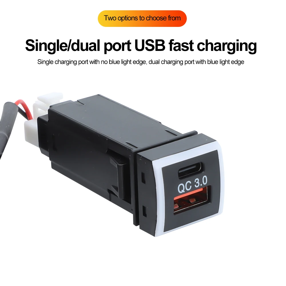 لتويوتا شاحن سيارة نوع-C USB PD QC3.0 الهاتف المحمول شاحن سريع لكامري كورولا Rav4 برادو 2019 2020 2021 2022 2023