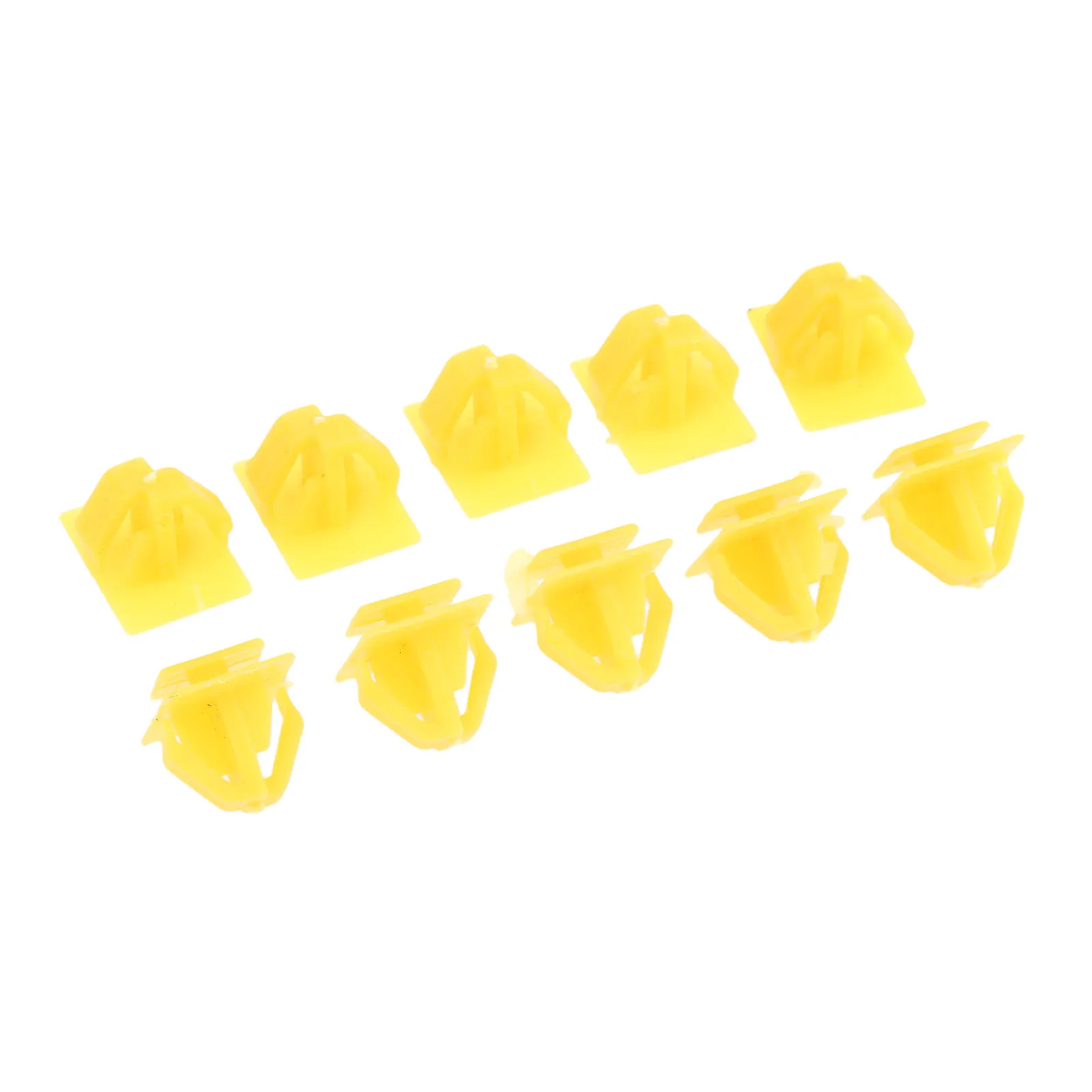 50pcs Fasteners Yellow Nylon Retainer Rocker Moulding Clip Stem Length 10mm Replaces 87758-35000 Car Tool Parts