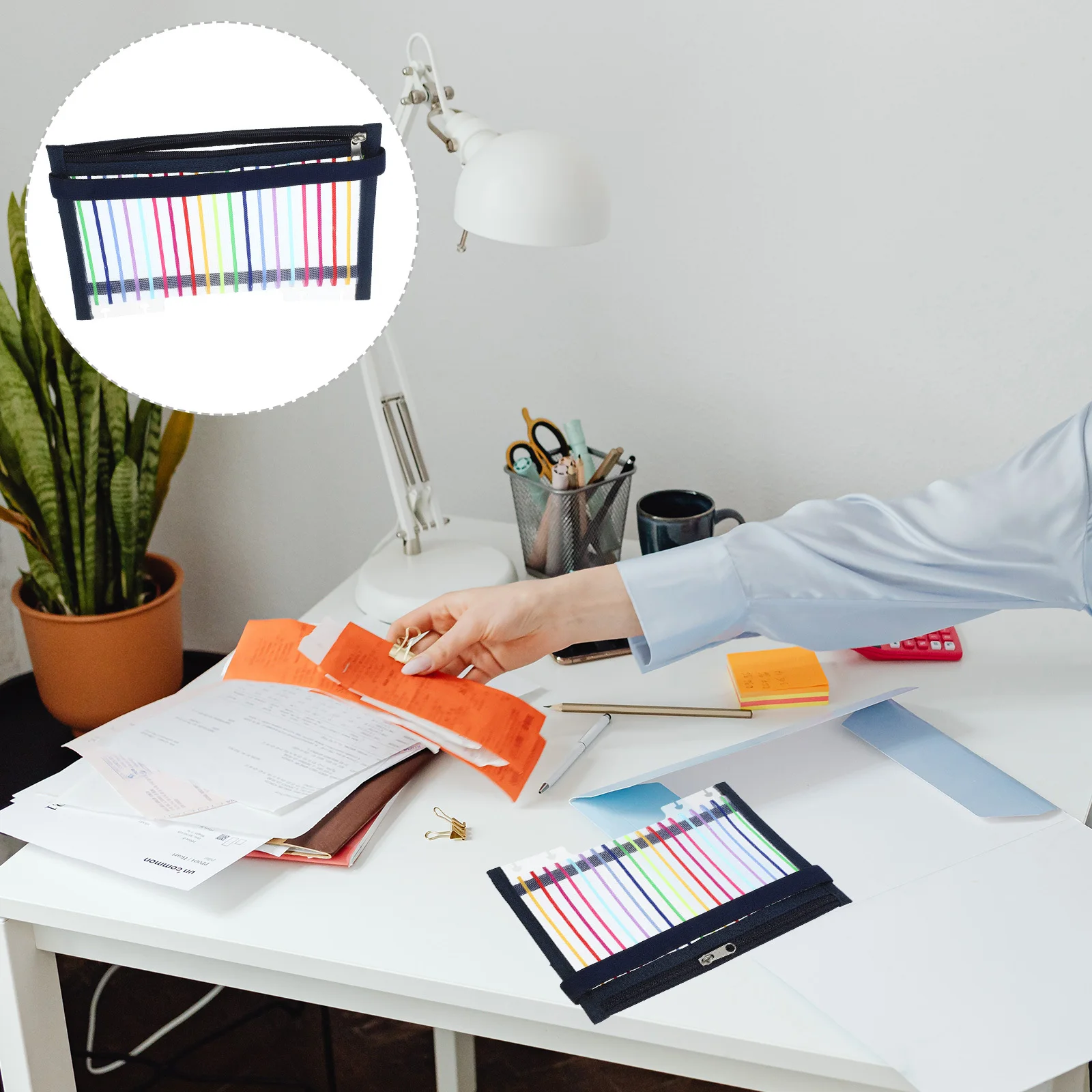 

1 шт., размер B6, прозрачная сумка на молнии с грибовидным отверстием, легкая пластиковая сетчатая ткань для органайзера с отрывными листами, карман для хранения переплета