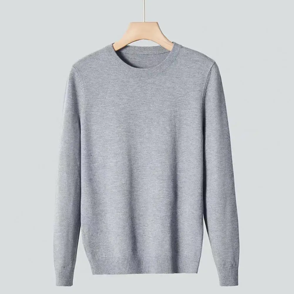 Pull Décontracté à Manches sulfet Col Rond pour Homme, Tricot avec Ourlet de Lit, Couleur Unie, Collection Automne Hiver