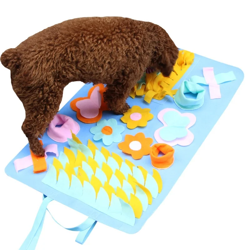 Pet Dog Sniffing Mat Find Food Training Blanket Play Toys Cat Mat for Relieve Stress Puzzle Snuffle Mat Pad