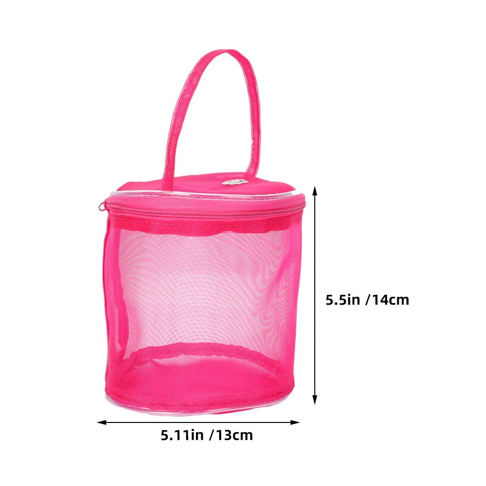 2Pcs Nylon Mesh Yarn Storage Bag Knitting Crochet Organizer Spacious Round Design Tangling Prevention Portable Craft Project