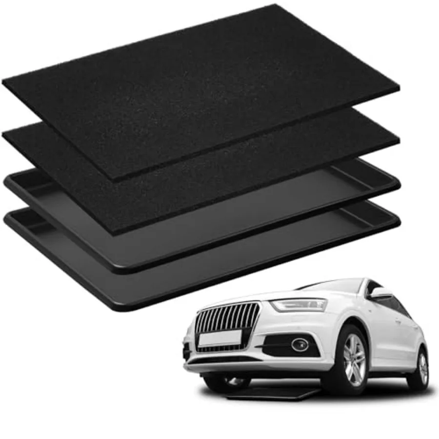 

Sets 7'' x 0''x.4'' Oil Drain Drip Pan for Car with Square No Splatter Pad Oil Drip Tray with Mat for Under Car Transmission Ga