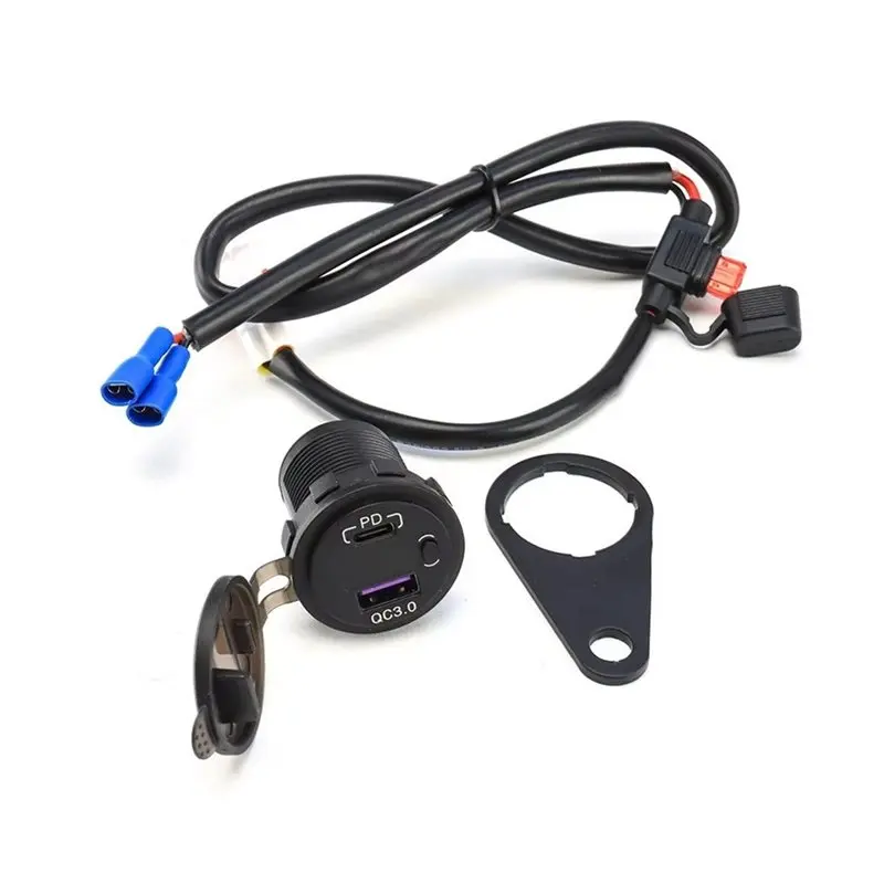 Motorcycle Fast For YZF R9 2024-2026 Motorcycle Charging Socket Adapter USB QC3.0 Converter Kit-N25R