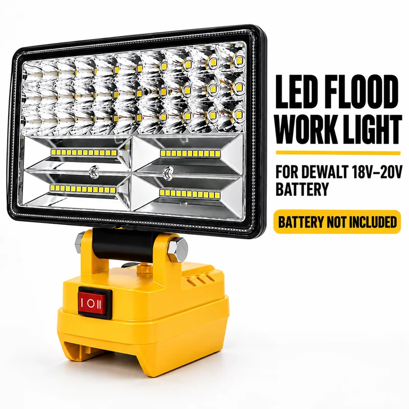1PCS Lamp Cordless LED Flood Light for Dewalt 18V 20V Battery 90W Work Lamp for Workshop Garage Jobsite Repair Maintenance Tool
