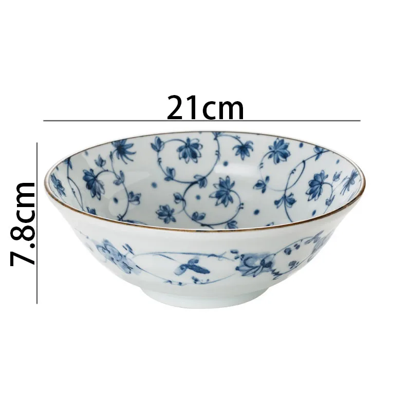 Creative Ceramic Plate Blue and White Porcelain Desktop Fruit Salad Dish Hotel Dinner Set Plates and Dishes Kitchen Cutlery