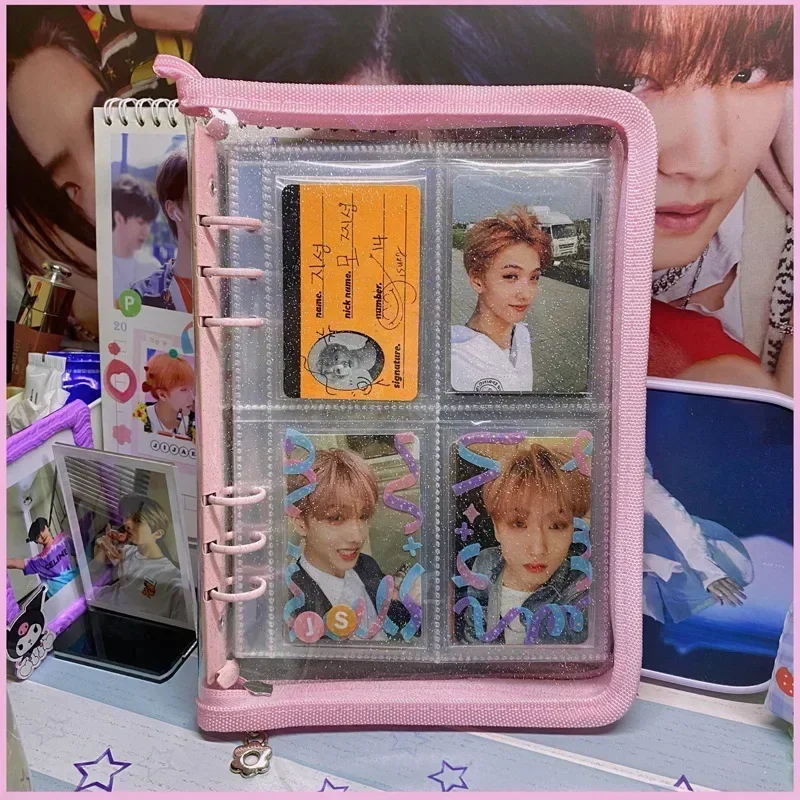 IFFVGX A5 Zipper Binder Photocard Holder Kpop Idol Photo Album DIY Journal Dairy Picture Collect Book School Stationery Supplies