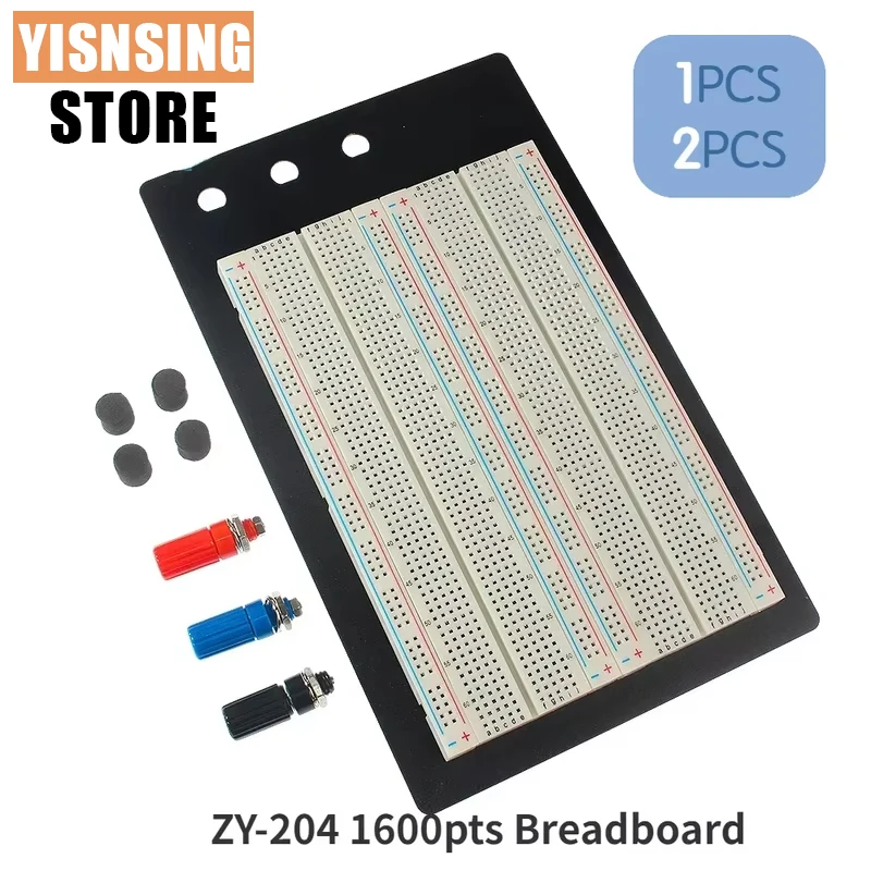 1/2PCS ZY-204 Breadboard 1660pts Protoboard 4 Bus Test Circuit Board Connection Point 1660 Bread Board