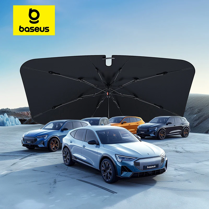 מסך הגנה לחלון קיץ לרכב Baseus Windshield SunShade Umbrella Hemmed Edges Cover Protector Parasol Car Sun Protection Front Window Sun Shade