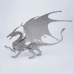 Steel MOKR 3D Metal Puzzle Fire Dragon DIY Jigsaw Model Gift And Toys Puzzles For Kids Adults Learning Education