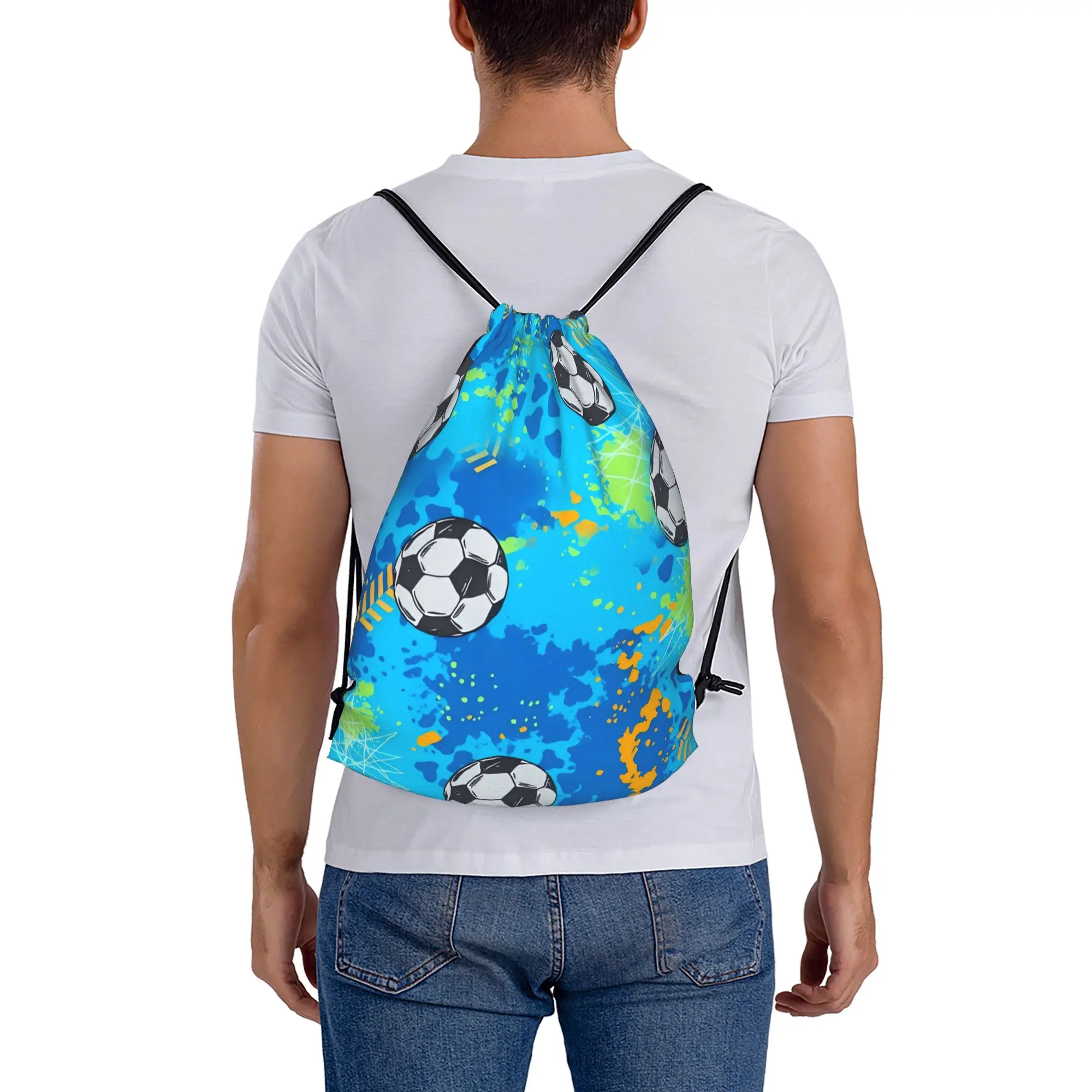 Soccer Football Fan Merch 72  Portable Shopping Drawstring Backpack Riding Backpack Gym Clothes Drawstring Bags