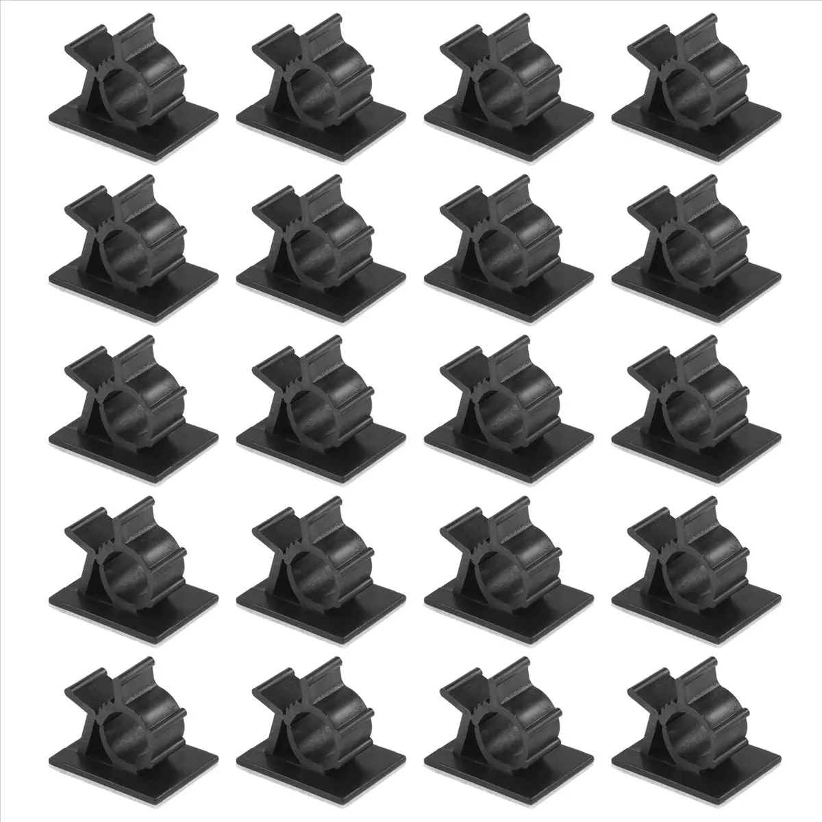 #43P 20Pcs Black Plastic Cable Clamps Self Car Cable Clips Wire Organizer,Cable clips,(plastic)