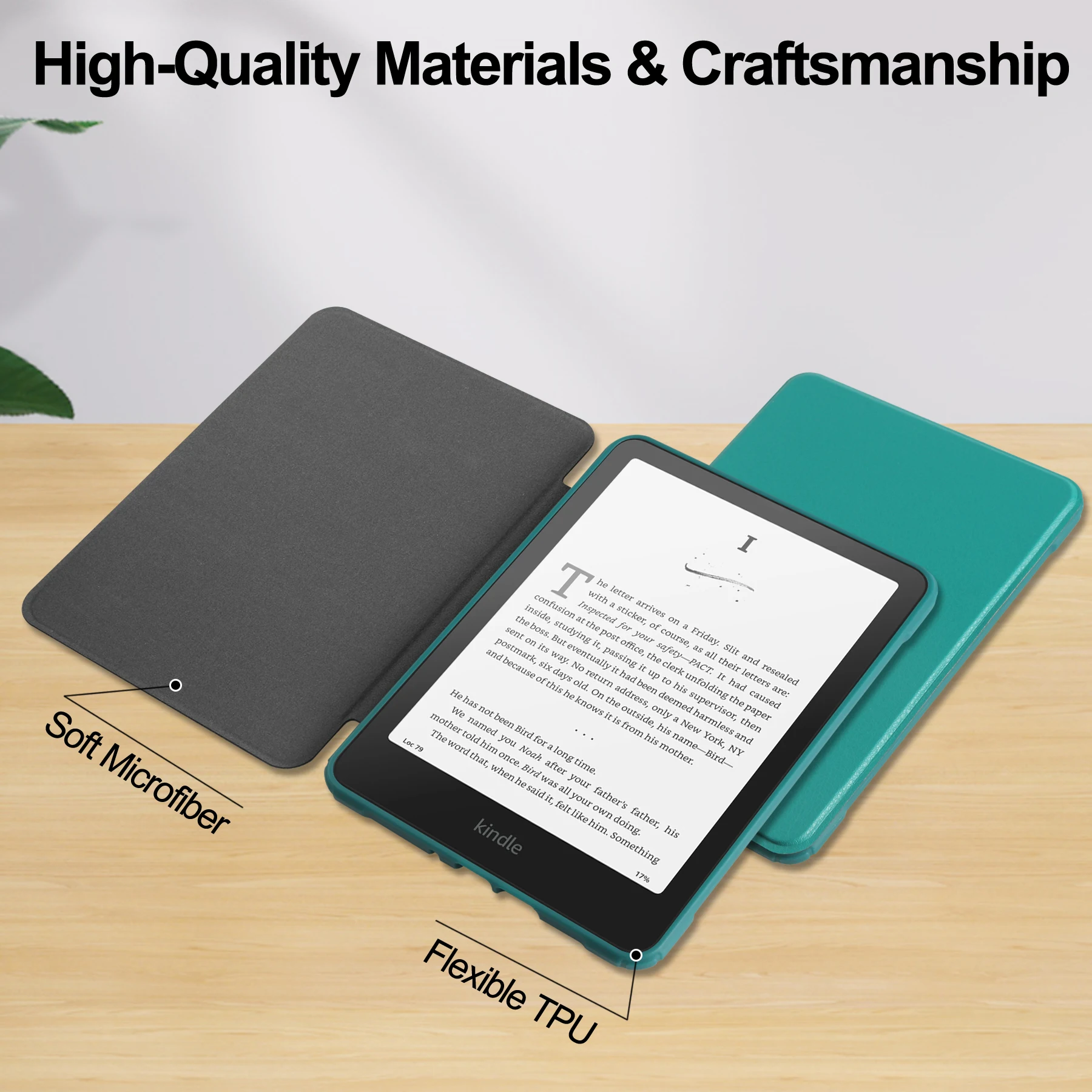 حافظة Auto Wake/Sleep Kindle - غطاء مغناطيسي من جلد البولي يوريثان لأجهزة Paperwhite 12th Gen(2024) & Colorsoft مقاس 7 بوصات (موديل SA569P/SA568B)