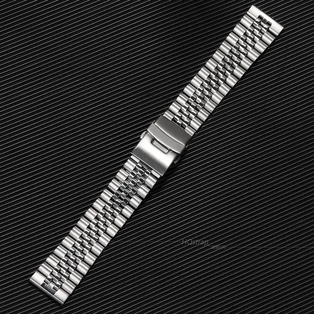 Luxury Solid Buckle Stainless Steel Strap for Jubilee 20mm 22mm 18/19/21/23/24mm for Samsung Watch 3 for Huawei Watch Band Metal